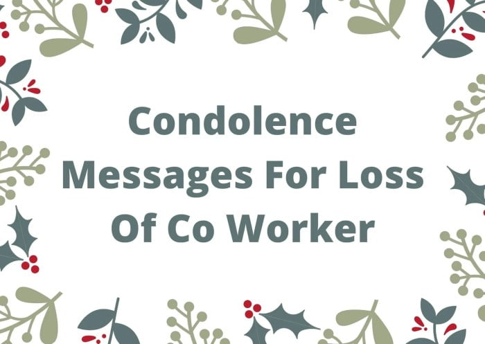 condolence message for a coworker terbaru