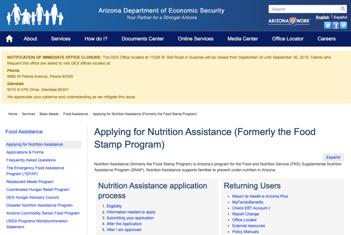 compass assistance supplemental nutrition eligibility affidavit