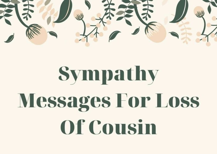 cousin sympathy loss condolence